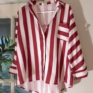Shein button up t-shirt